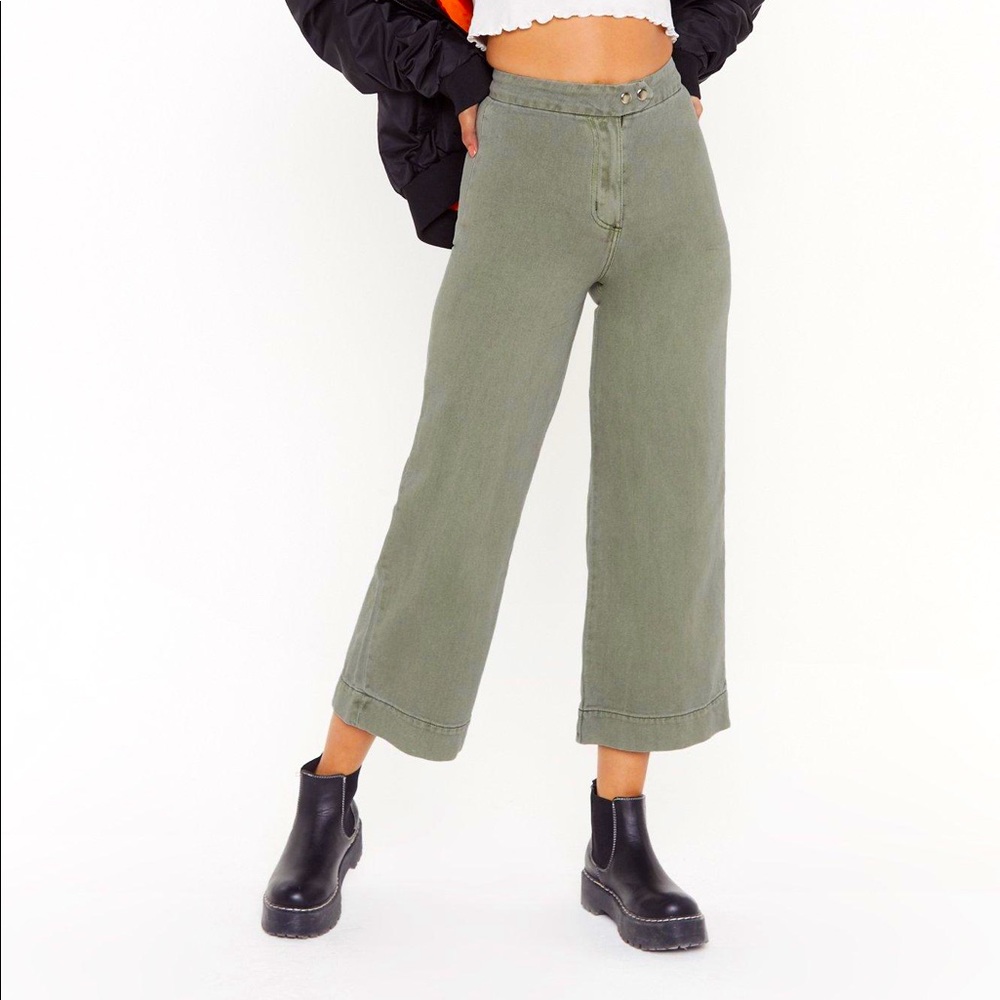 NastyGal wide-leg cropped pants